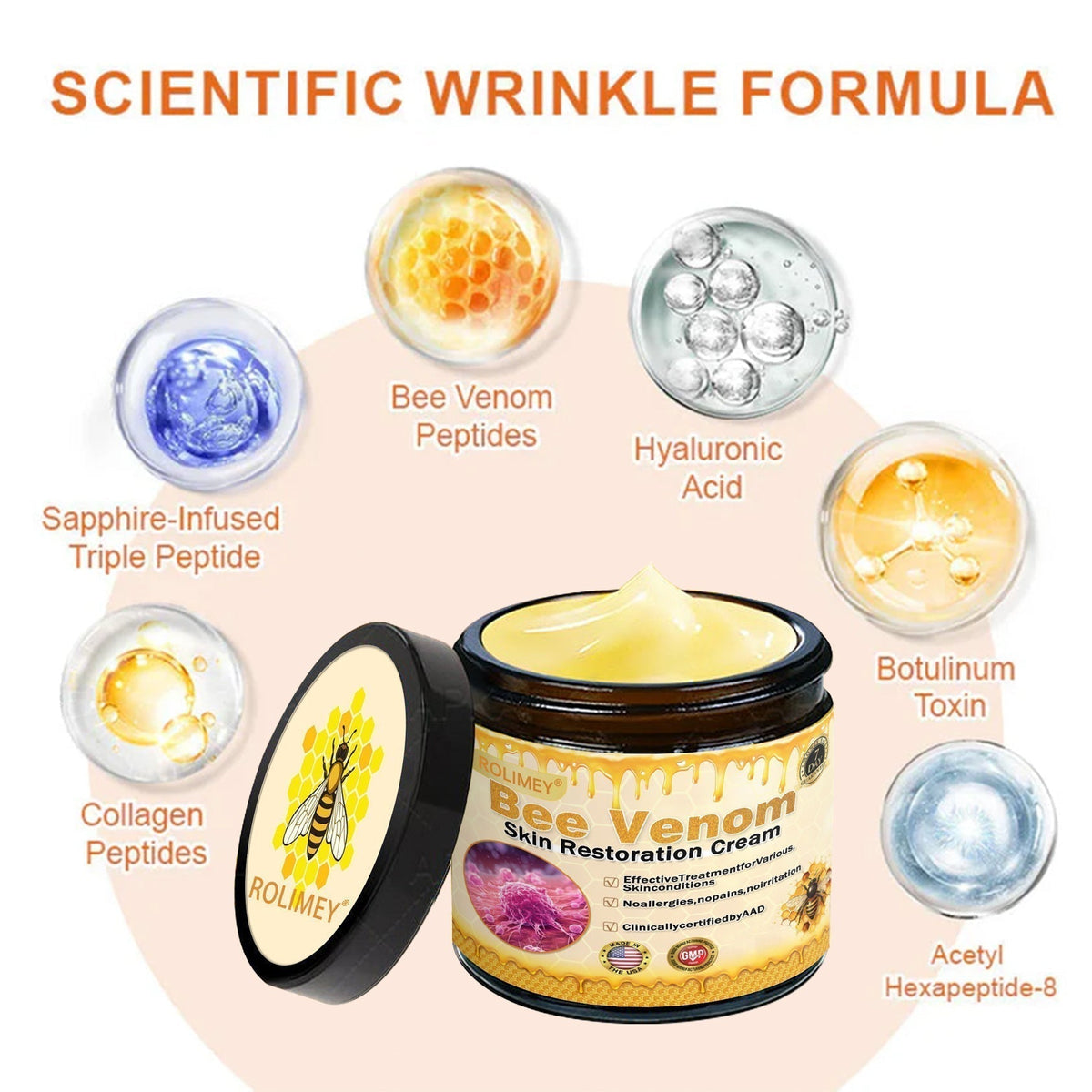 👨⚕️ Rolimey® Bee venom Pro Comprehensive Cream —Tightening for Skin Types 🔥