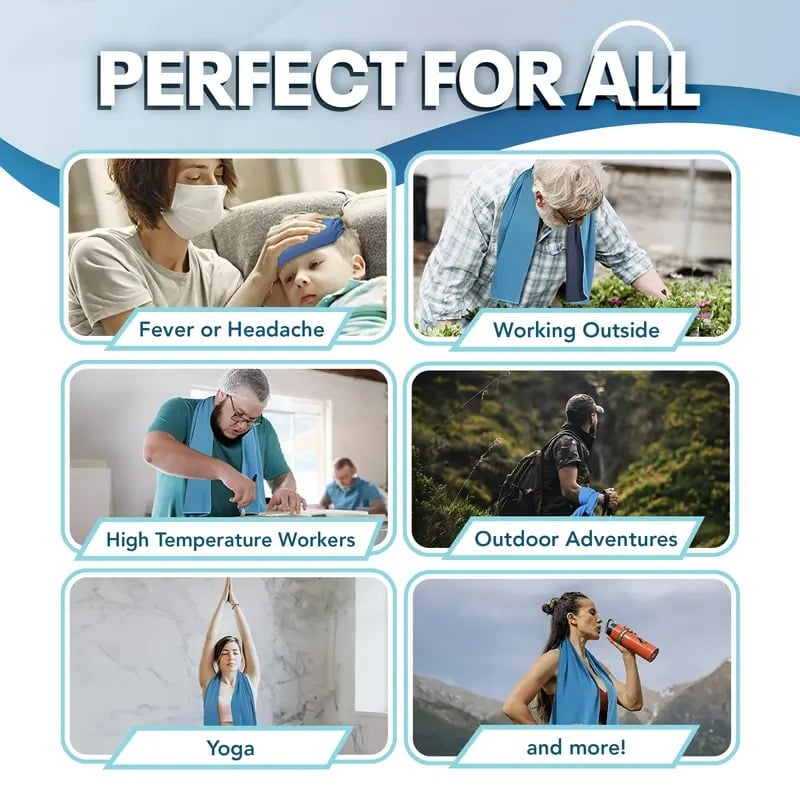 ⏰Summer Sale Buy 1 Get 1 Free❄💦Cold Sweat Towel You Can Use Anywhere, Anytime! Reusable Soft Absorbent Cooling Portable