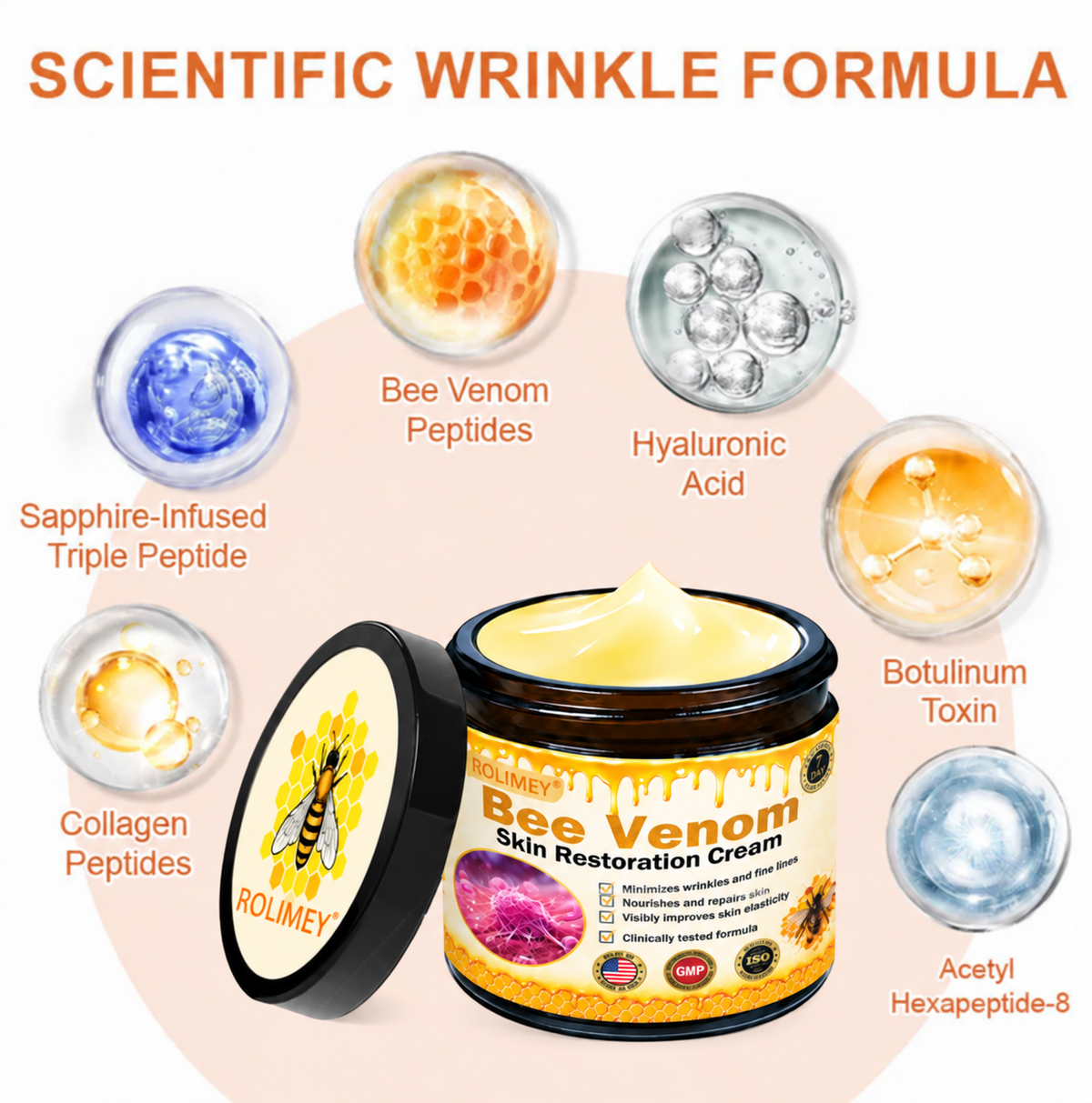 🔥Official Brand Shop丨Rolimey® Bee venom Pro Comprehensive Cream—Tightening for Skin Types